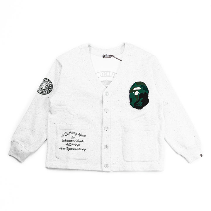 College Badges Sweat Cardigan (Gray)