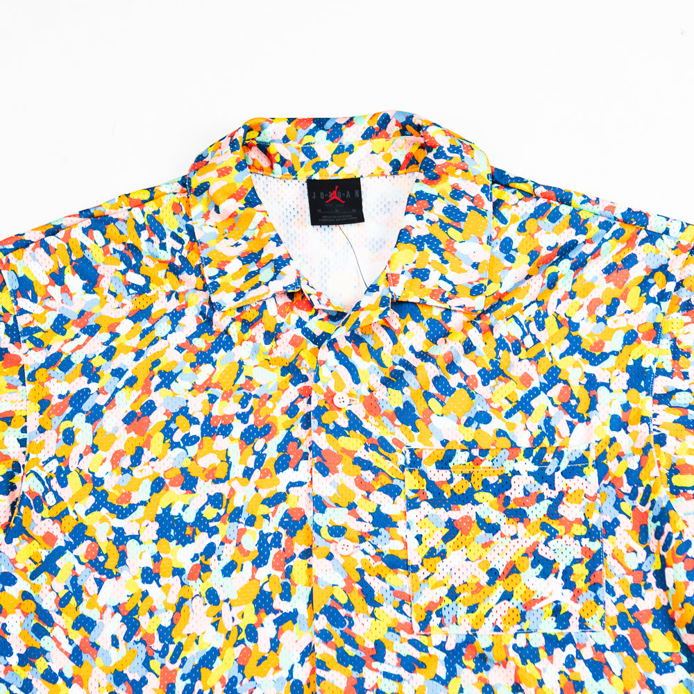 Jordan Essentials Mesh S/S Button-Up Shirt (Legend Pink/White)