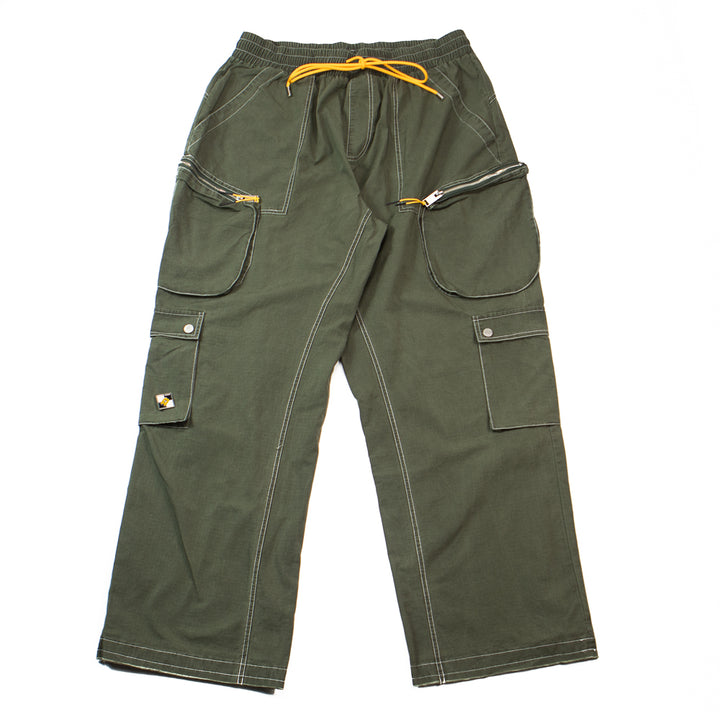 Contrast Cargo Pants (Olive)
