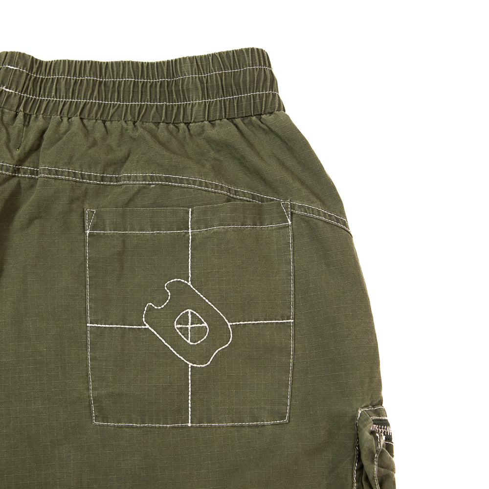 Contrast Cargo Pants (Olive)