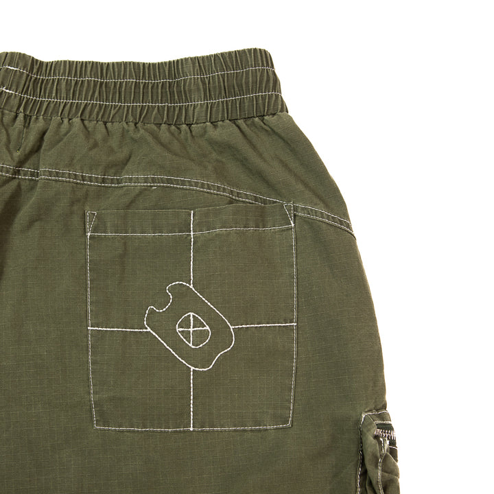 Contrast Cargo Pants (Olive)