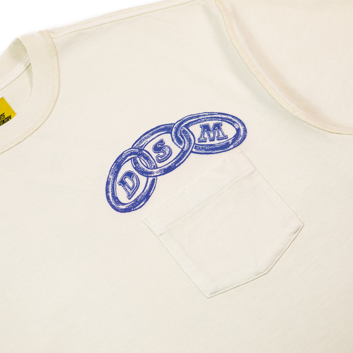 Chainlink Pocket Tee (Antique White/Blue)