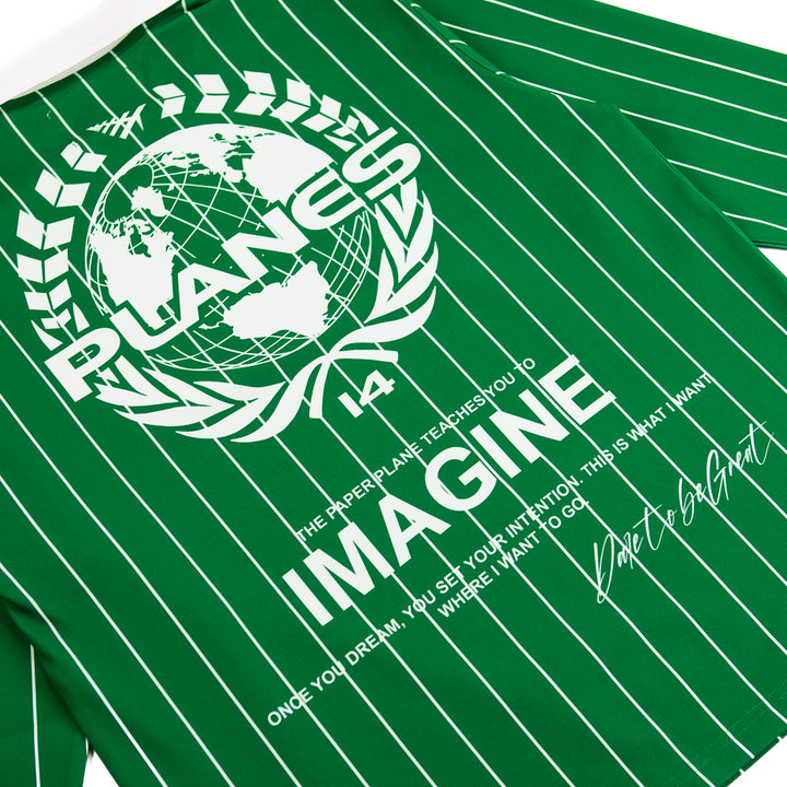 Planes Pinstripe Soccer Rugby (Kelly Green)