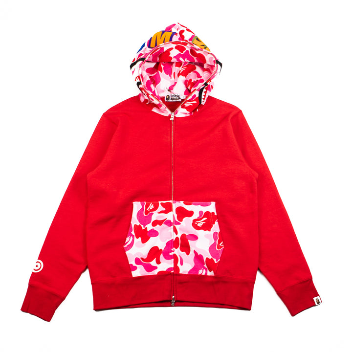 ABC Camo Shark Full Zip Hoodie (Red)
