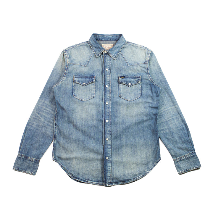 Slub Denim Western Shirt (Blue)