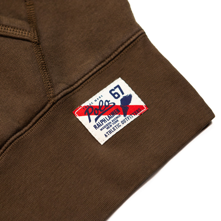 Vintage Fit Fleece Graphic Hoodie (Brown)