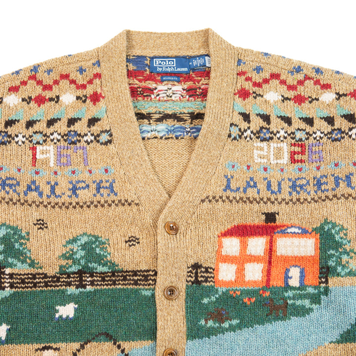 Relaxed Fit Scenic Wool Cardigan (Brown)
