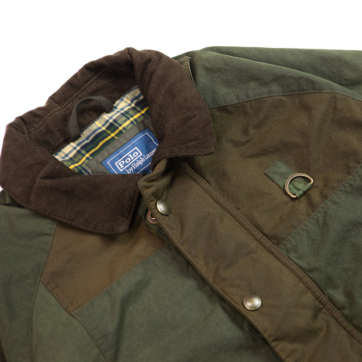 Patchwork Oilcloth Utility Jacket (Olive)