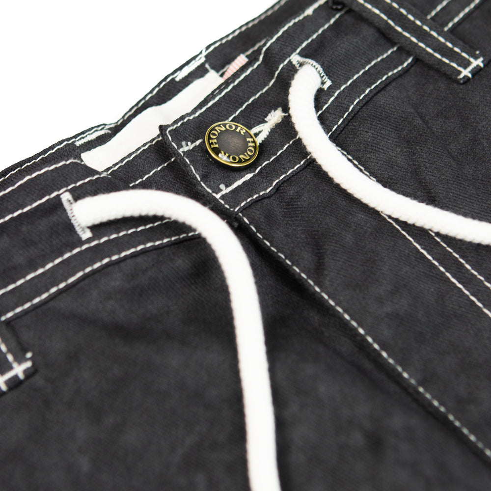 Twill Embroidered Pant (Black)