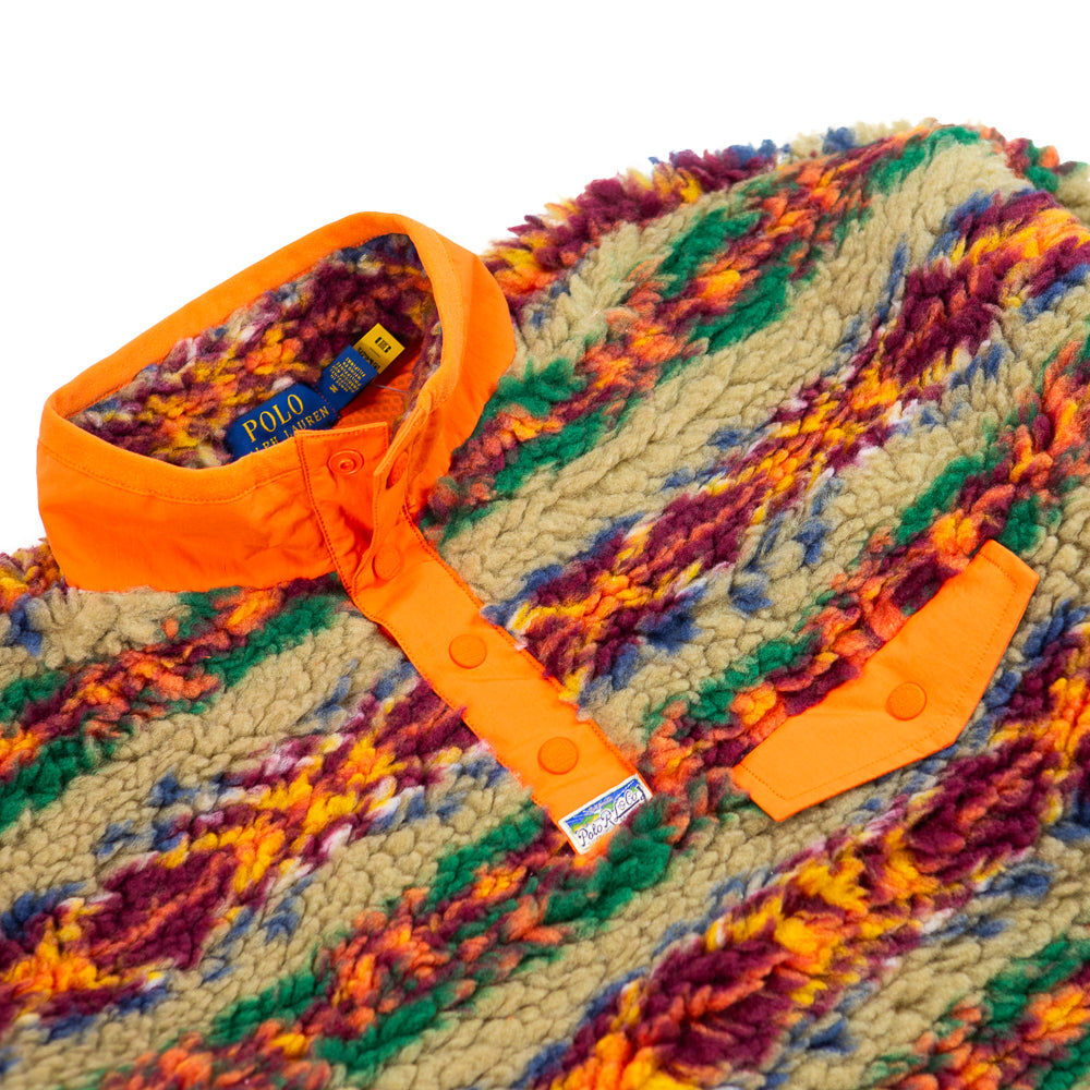 Relaxed Fit Pile Fleece Pullover (Red Rock Fairisle)
