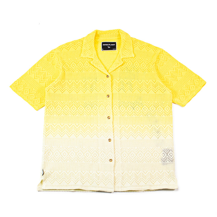 The Flyest Crochet Button Down (Yellow)