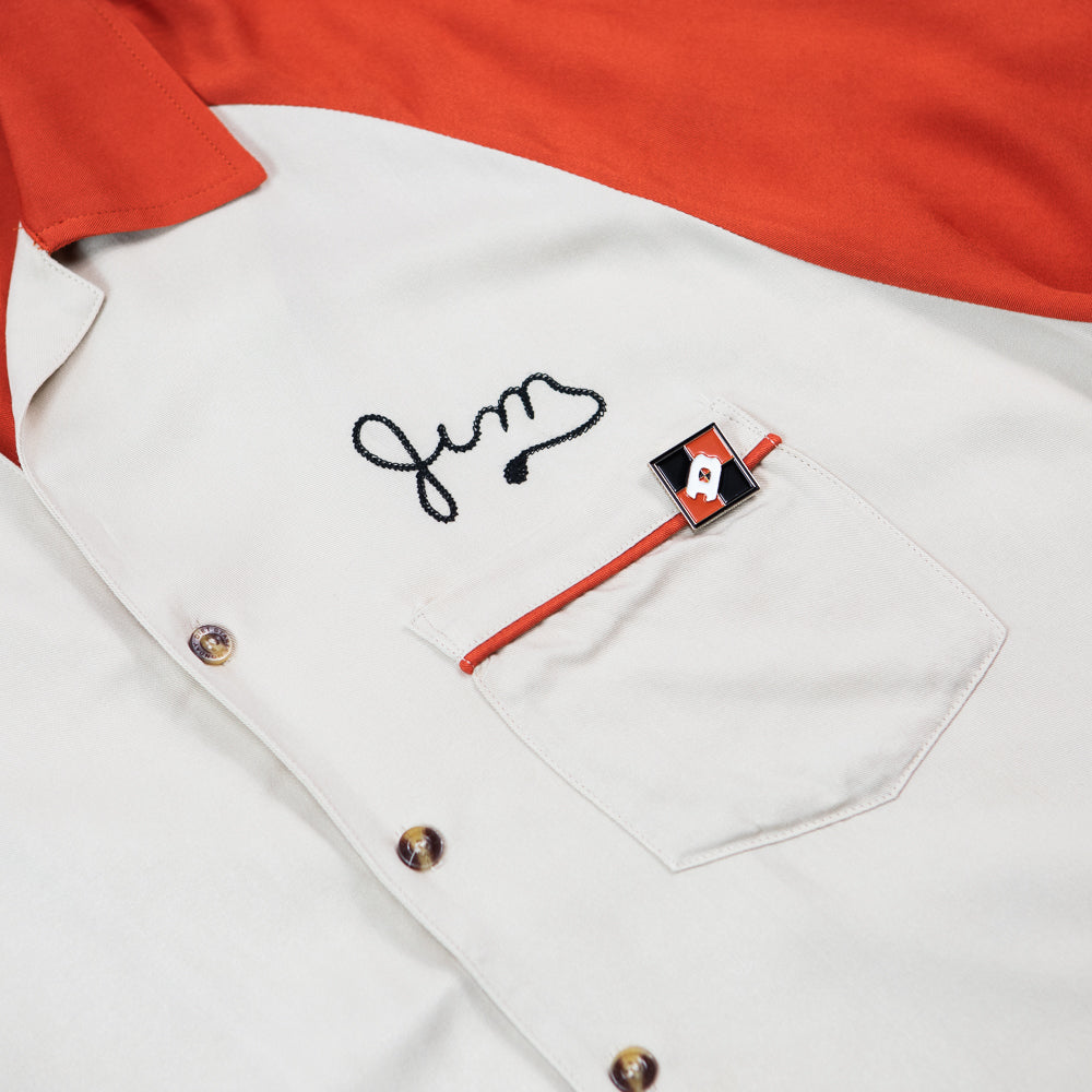 Jim Button Up Shirt (Beige/Rust)