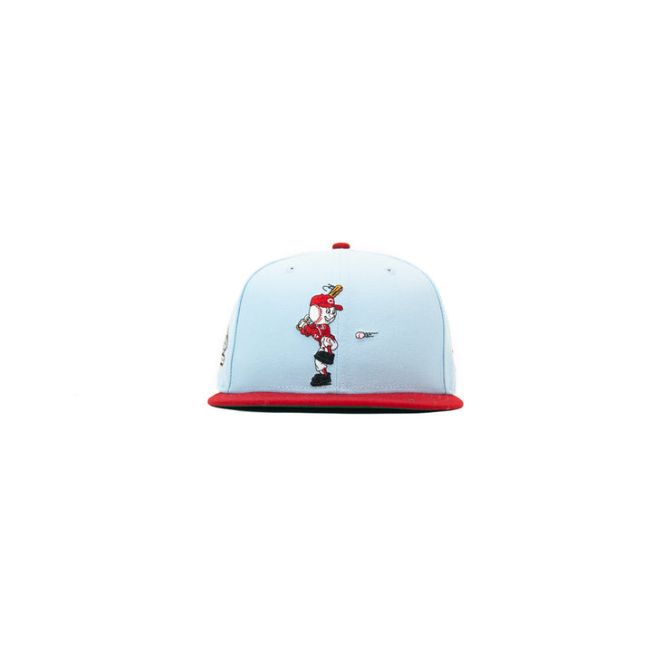 Cincinnati Reds Mascot Riverfront Fitted Cap (Glacial Red)
