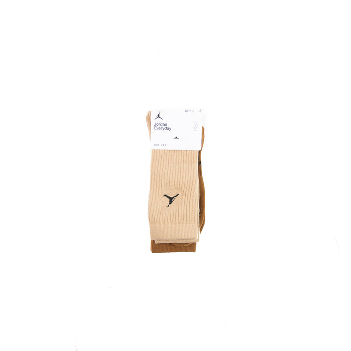 Jordan Everyday Crew Sock 3 Pack (Multicolor Brown)