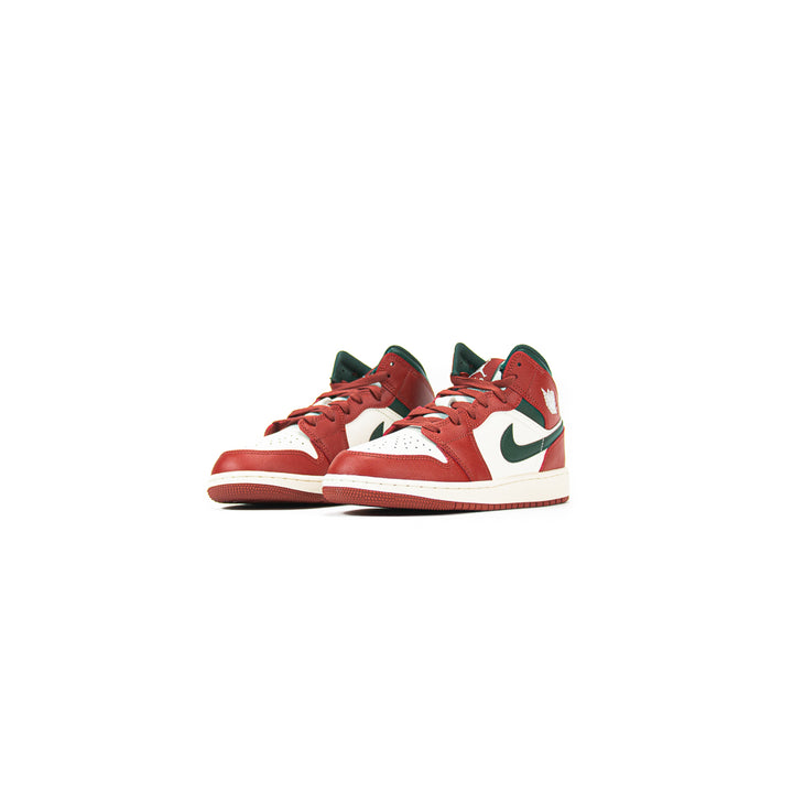 Air Jordan 1 Mid (GS) (Sail/Midnight Green)
