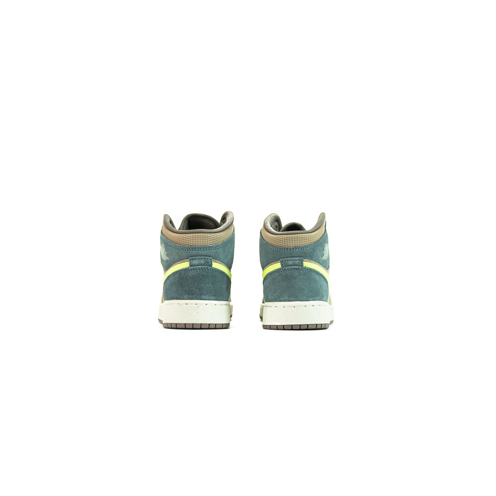 Air Jordan 1 Mid SE GS (Khaki/Lt Lemon/Hasta)
