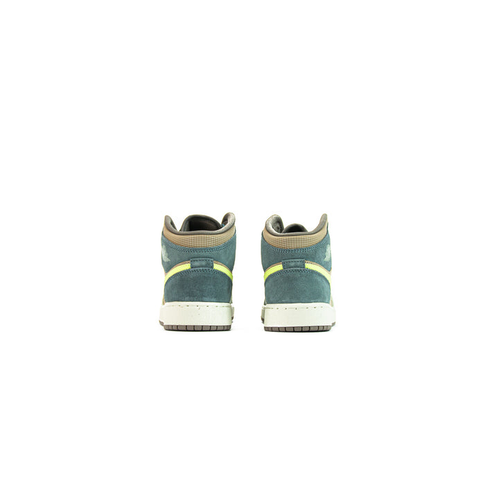 Air Jordan 1 Mid SE GS (Khaki/Lt Lemon/Hasta)