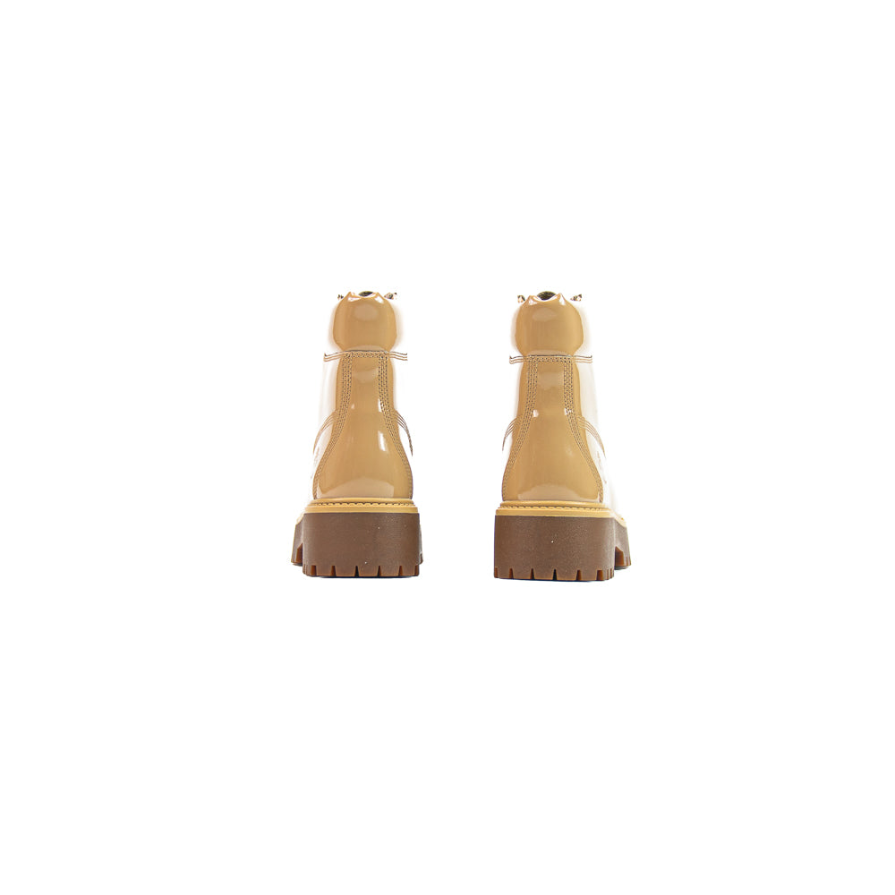 Wmns Stone Street 6-Inch Platform Boot (Md Beige Patent Leather)
