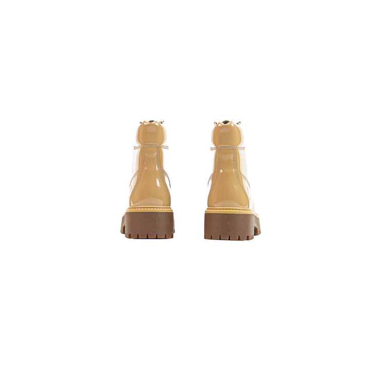 Wmns Stone Street 6-Inch Platform Boot (Md Beige Patent Leather)