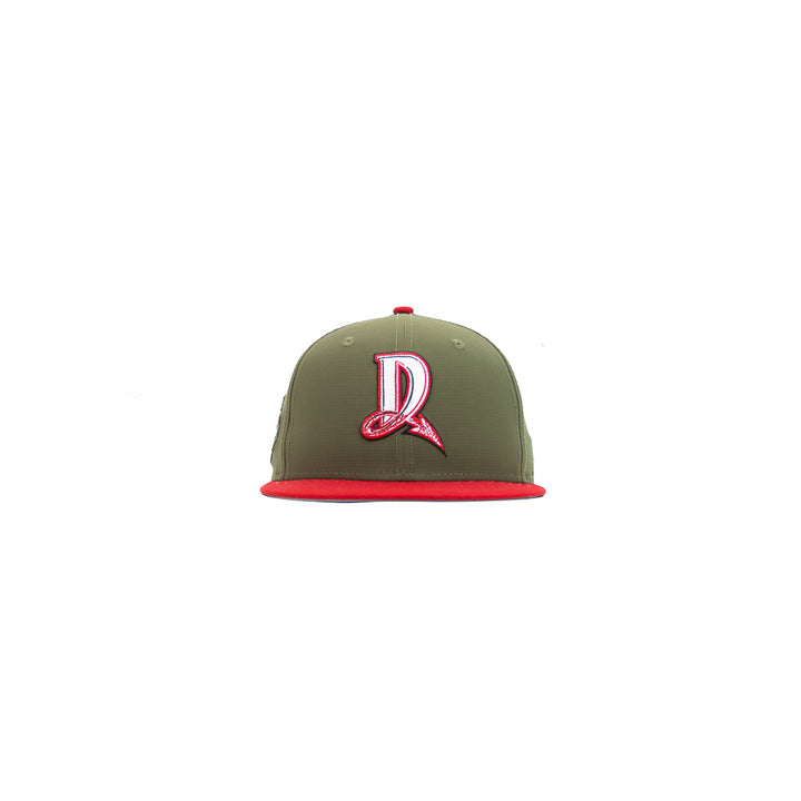 Dayton Dragons 20th Anniversary Fitted Cap (Olive Ripstop/ Red)