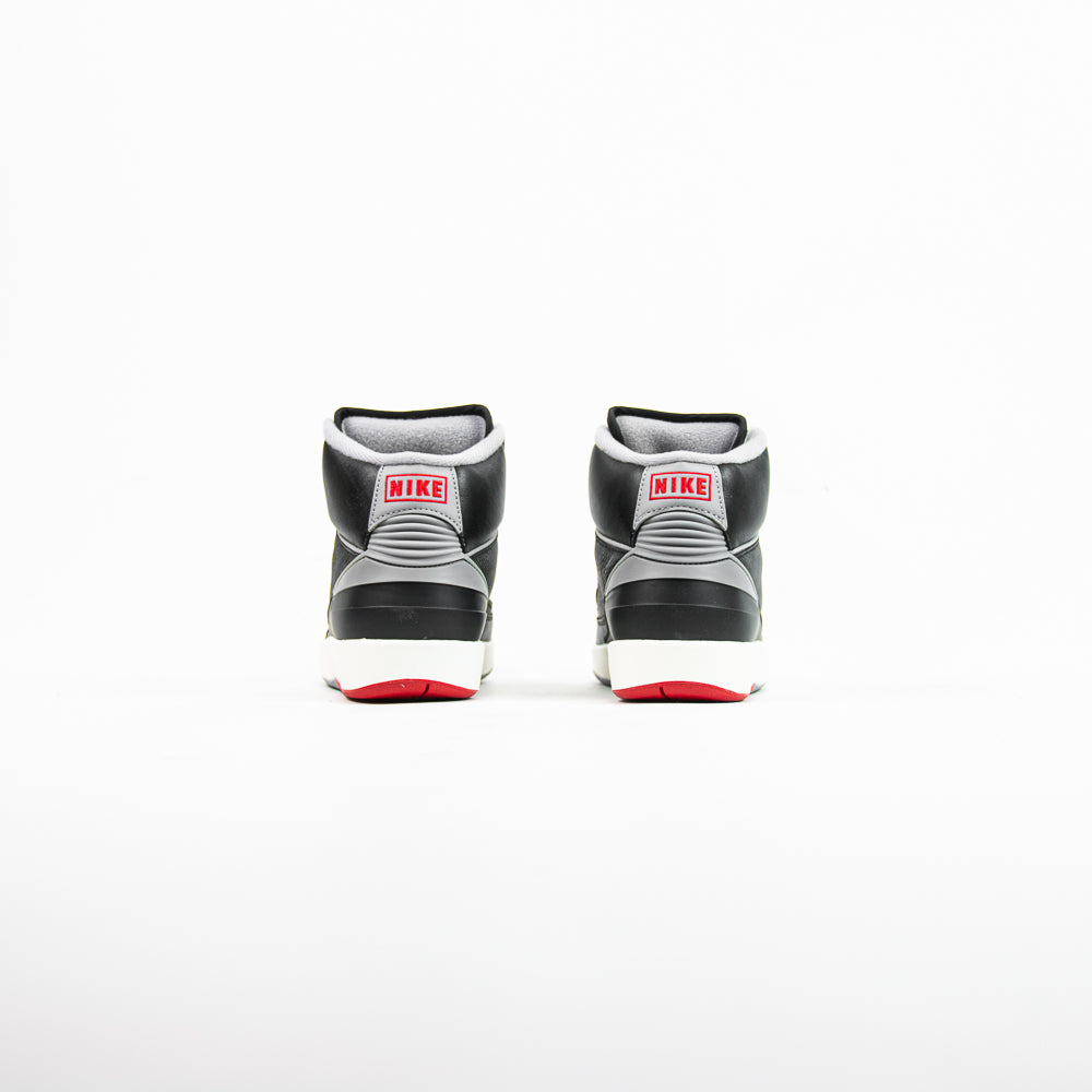 Air Jordan 2 Retro GS (Black/Cement Grey-Fire Red)