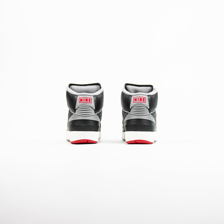 Air Jordan 2 Retro GS (Black/Cement Grey-Fire Red)