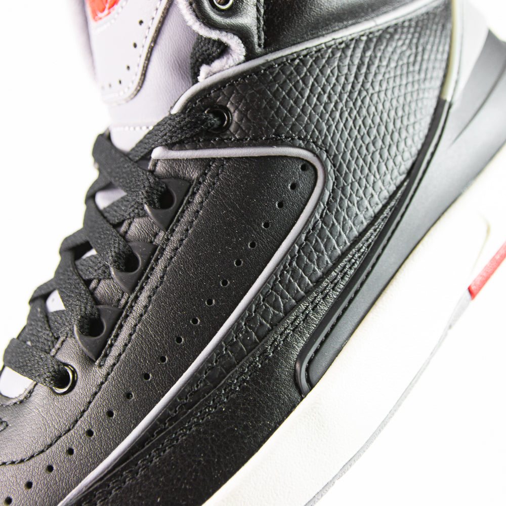 Air Jordan 2 Retro GS (Black/Cement Grey-Fire Red)