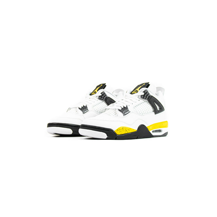 Air Jordan 4 Retro (White/Tour Yellow-Dark Blue Grey)
