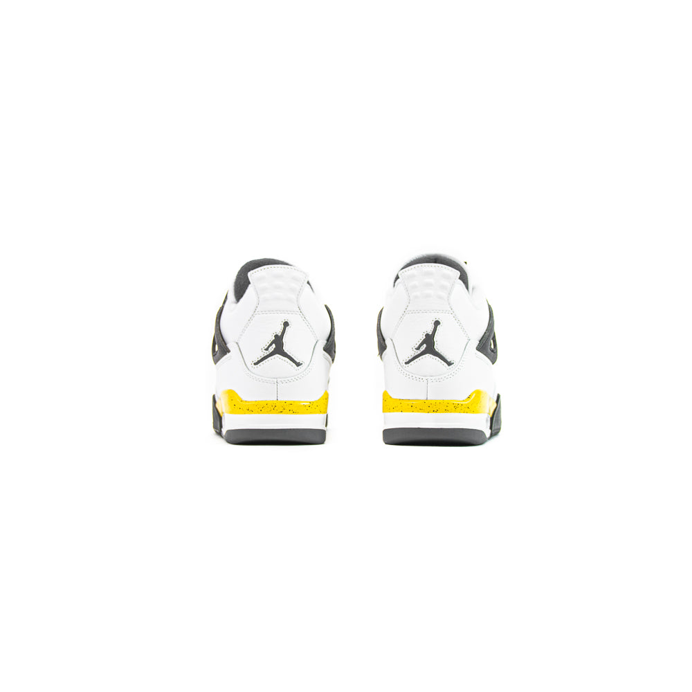 Air Jordan 4 Retro (White/Tour Yellow-Dark Blue Grey)