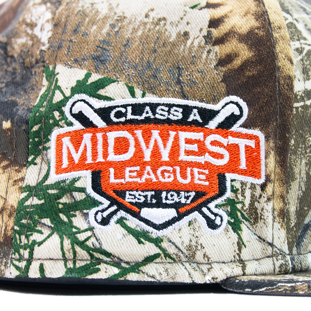 Dayton Dragons Midwest League Fitted Cap (Real Tree/Orange)