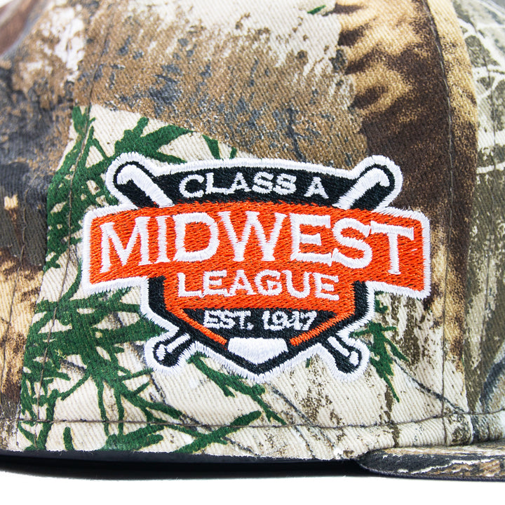 Dayton Dragons Midwest League Fitted Cap (Real Tree/Orange)