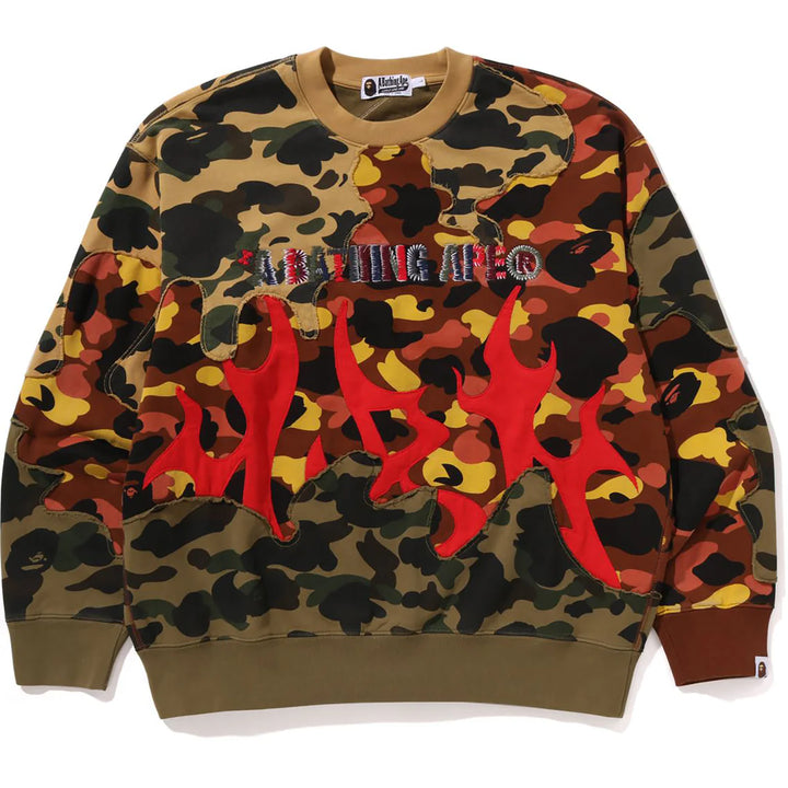 1ST CAMO UPCYCLED RELAXED FIT CREWNECK SWEATSHIRT (MULTI)