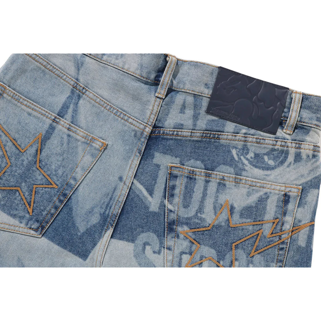OVERALL LASERED LOOSE FIT 13 OZ DENIM PANTS