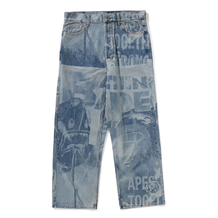 OVERALL LASERED LOOSE FIT 13 OZ DENIM PANTS
