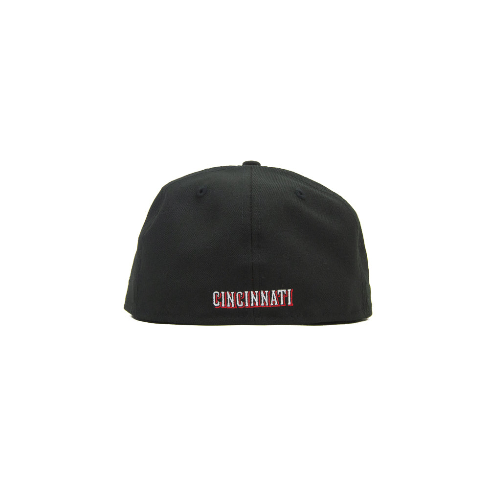 Cincinnati Reds C Font Fitted Cap (Black)