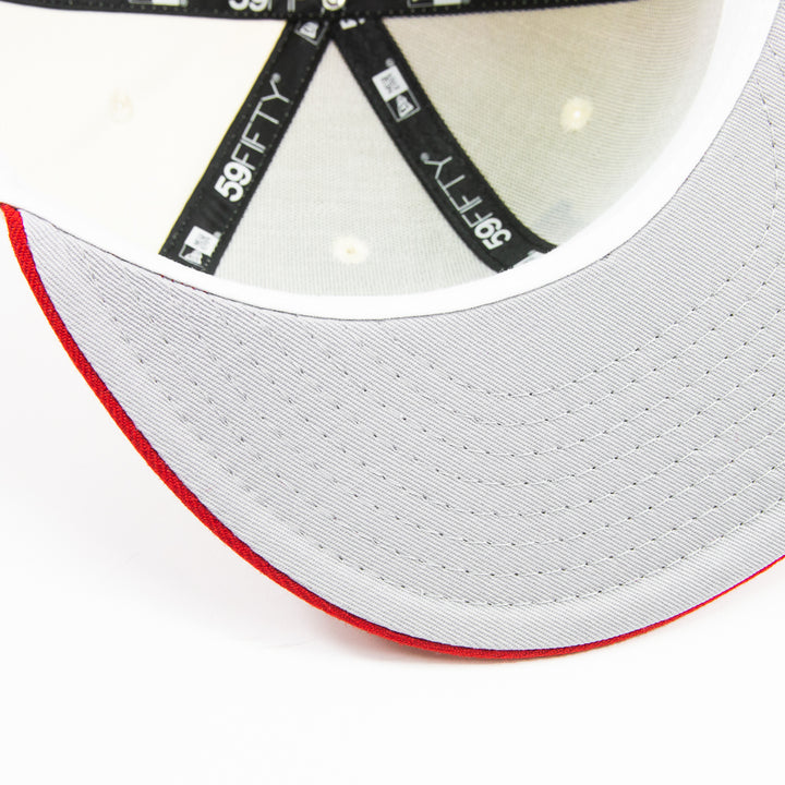 Dayton Dragons 20th Anniversary Fitted Cap (Cream/Chrome Red)