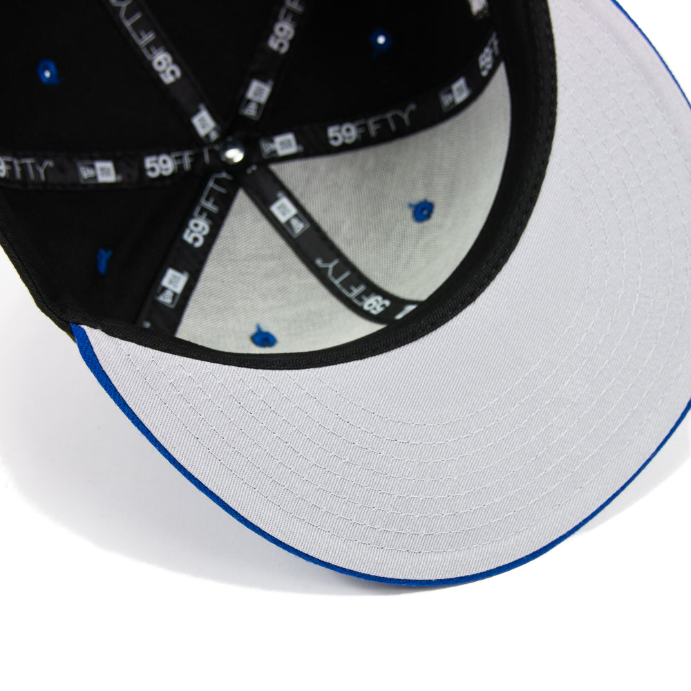 Cincinnati Reds 75 World Series Commissioner Fitted Cap (Black/Royal)