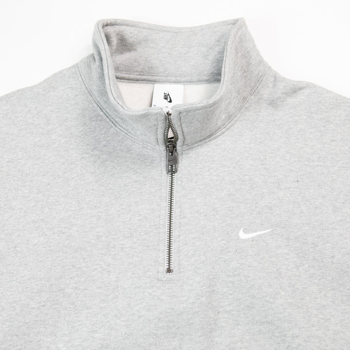 Nike Solo Swoosh 1/4 Zip Top (Dk. Heather Grey/White)